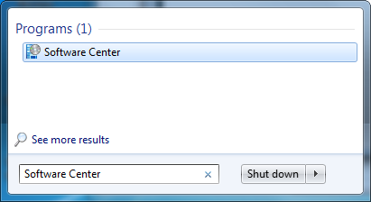 software center dialog box