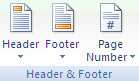 header and footer group