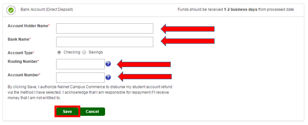 Bank Account Information