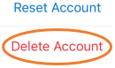 delete account button