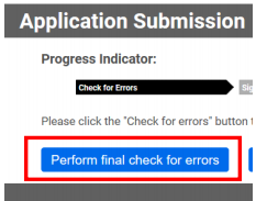 Perform final check for errors