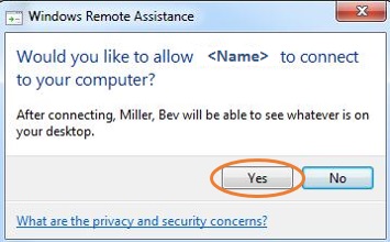 remote assistance prompt