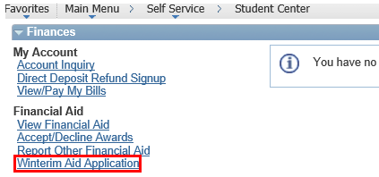 Click Winterim Aid Application