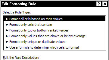 edit formatting rule