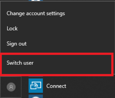 Click “Switch User”